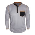 thumbnail image 1 of LNWUY Mens Henley Shirt Long Sleeve Casual Waffle Round Neck Button T-Shirts Fashion Soft Pullover Shirts with Pocket Gray S, 1 of 8
