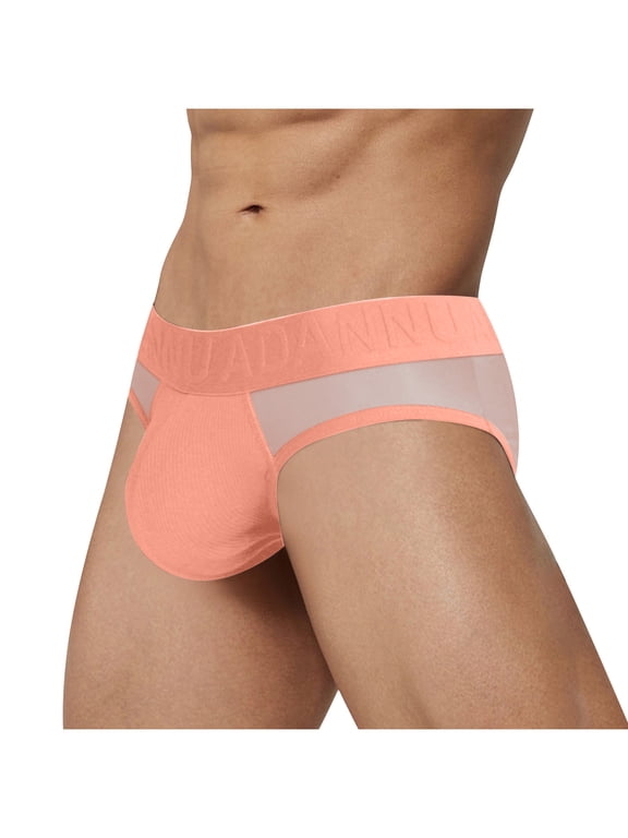 Mens Jockstrap Underwear Jock Straps Male Athletic Soft Breathable Comfortable Briefs for Men Orange M