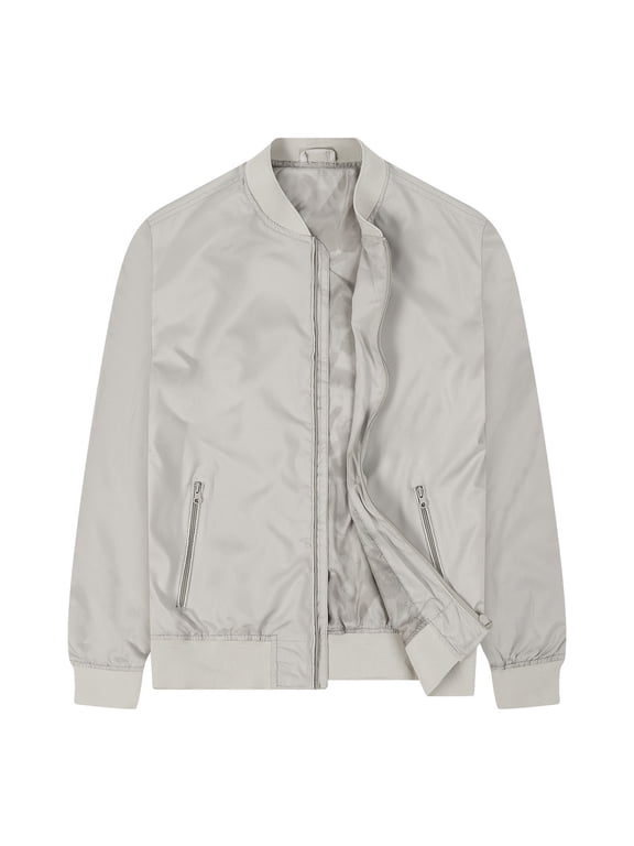 Mens Lightweight Flight Jacket Solid Casual Fashion Breathable Bomber Varsity Jackets Spring Fall Full Zip Outdoor Jacket Khaki M