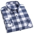 thumbnail image 1 of LNWUY Mens Long Sleeve Button Down Shirts Business Casual Dress Shirt for Men Cotton Classic Fit Plaid Shirts with Pocket Blue M, 1 of 3