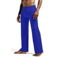 thumbnail image 1 of LNWUY Mens Modal Pajama Pants Soft Lounge Pants Sleep Pj Bottoms Pants Solid Color Loose Fit Trousers Drawstring and Pockets Blue S, 1 of 7