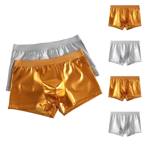 LNWUY Mens Shiny Briefs Wide Elastic Waistband Solid Color Stretchy ...