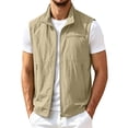 thumbnail image 1 of LNWUY Mens Sleeveless Vest Zip Up Jacket Lightweight Casual Golf Windbreakers Hiking Travel Work Vests Quick Dry Outwear Yellow XXXL, 1 of 9