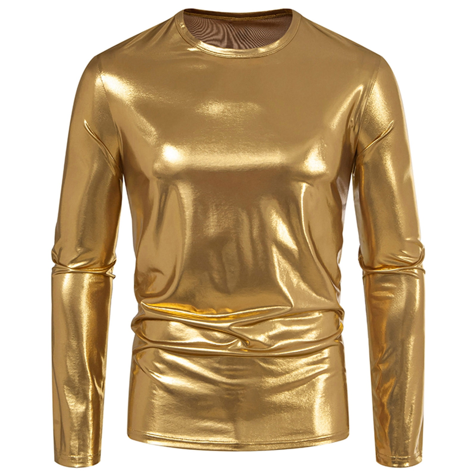 Body Wrappers Women's Metallic Tunic Pullover - Gold, Size M, 100% Polyester