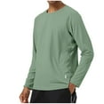 thumbnail image 1 of LNWUY Mens Splicing-Color Fitness Training Long Sleeve Rash Guard Shirt Running Swimwear UPF 50+ Sun Protection Big & Tall Top Green XXL, 1 of 5