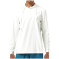 thumbnail image 1 of LNWUY Mens Splicing-Color Fitness Training Long Sleeve Rash Guard Shirt Running Swimwear UPF 50+ Sun Protection Big & Tall Top White XXL, 1 of 5