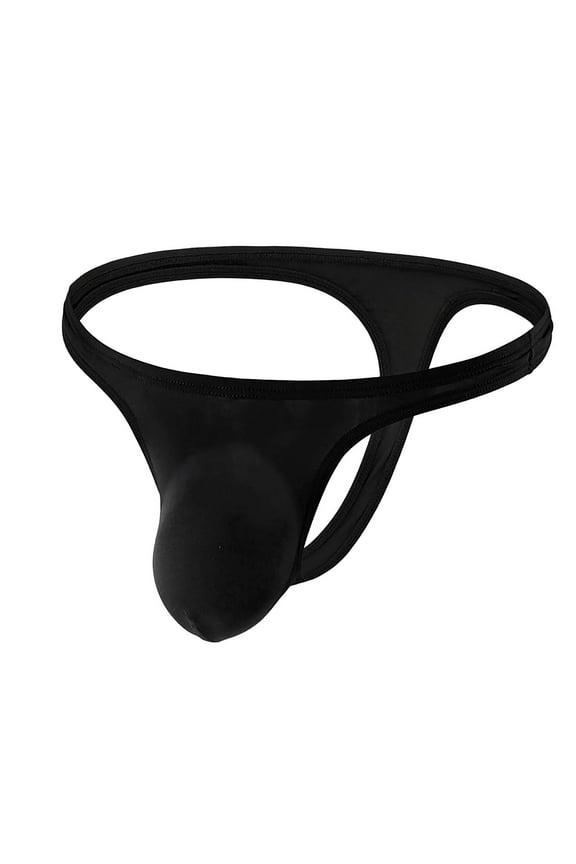 Mens Thong Underwear Bulge Pouch Low Rise G-String Soft Breathable Comfort Solid Color Thong White M