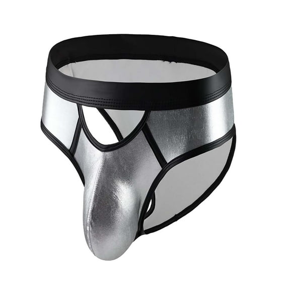 LNWUY Mens Underwear Lingerie for Men Shorts Pants See Through Lace Boxer Briefs Silver M