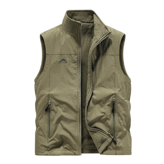 LNWUY Mens Vest Outdoor Workout Lightweight Sleeveless Work Jacket Hiking Travel Breathable Outerwear with Multiple Pockets Yellow L