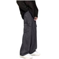 thumbnail image 1 of LNWUY Mens Vintage Denim Pants Casual Solid Color Baggy Cargo Jeans Wide Leg Hip Hop Jeans Streetwear Loose Fit Denim Pants Gray XXL, 1 of 3