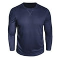 thumbnail image 1 of LNWUY Mens Waffle Crewneck Shirts Causal Long Sleeve T-Shirt Lightweight Slim Fit Pullover Comfy Daily Base Layer Blue S, 1 of 8