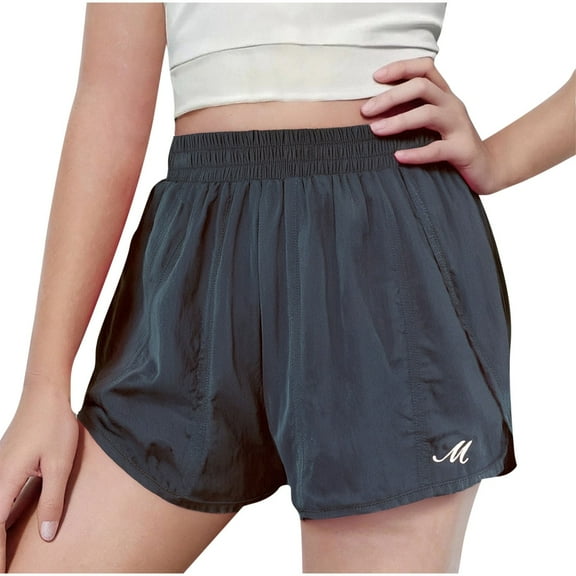 LNWUY Middle and Large Children Ice Silk Quick Dry Thin Shorts Summer Girls Sports Pants Children's External Pants Shorts Black 13 Years