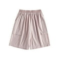 thumbnail image 1 of LNWUY Middle and Large Children's Summer Thin Elastic Waist Speed Pants Ice Silk Children's Shorts Pocket Work Pants Pink 5 Years, 1 of 5