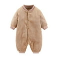 thumbnail image 1 of LNWUY Newborn Baby Girl Boy Clothes Long Sleeve Romper Infant Onesie Valentine Day Outfit Fall Winter Clothes Khaki 3 Months, 1 of 3