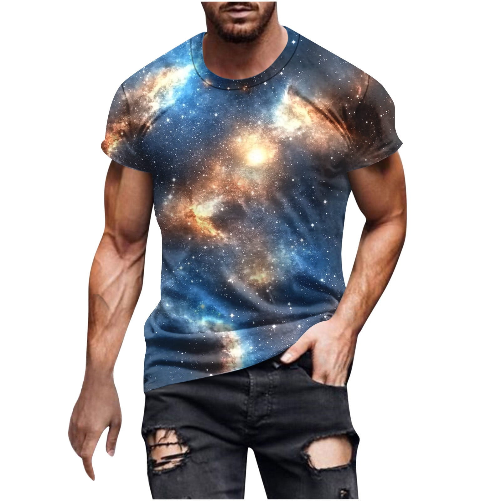 Cartoon Galaxy Space Men's Golf Shirts