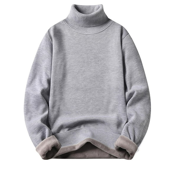 LNWUY Oversized Knit Sweater for Men High Neck Solid Color Vintage Pullover Lightweight Fall Fashion Spring Autumn Casual Sweaters Gray M