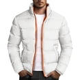 thumbnail image 1 of LNWUY Puffer Jacket for Men Packable Quilted Down Jackets Waterproof Full Zip Up Hooded Jacket Padded Coat Warm Winter Coats White XXL, 1 of 5