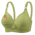 thumbnail image 1 of LNWUY Push up Bras for Women Plus Size Comfortable Printing Gathered Front Closure Bras Full Coverage No Underwire Everyday Bra Green M, 1 of 8