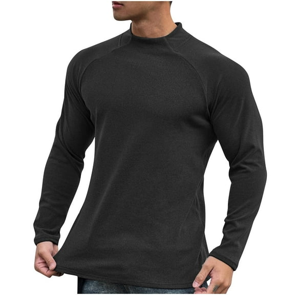 LNWUY Round Neck Long Sleeve Shirts for Men Moisture Wicking Quick Dry Shirt Soft Comfortable Breathable Workout Running Basic Tee Tops Dark Gray XL