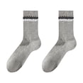 thumbnail image 1 of LNWUY Ruffle Socks Women Cute Thin Stacked Socks Soft Breathable Comfortable Cotton Socks Gray Free Size, 1 of 4