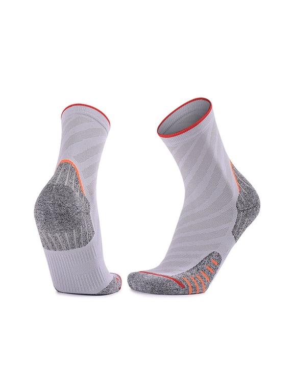 LNWUY Running Socks Moisture Wicking, Padded, Soft Breathable Comfortable, Ankle Athletic Sock for Men and Women White Free Size