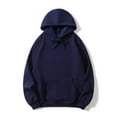 thumbnail image 1 of LNWUY (S-5XL) Big and Tall Mens Fleece Hoodie Long Sleeved Loose Hooded Sweatshirt Solid Color Drawstring Hooded Blue XL, 1 of 8