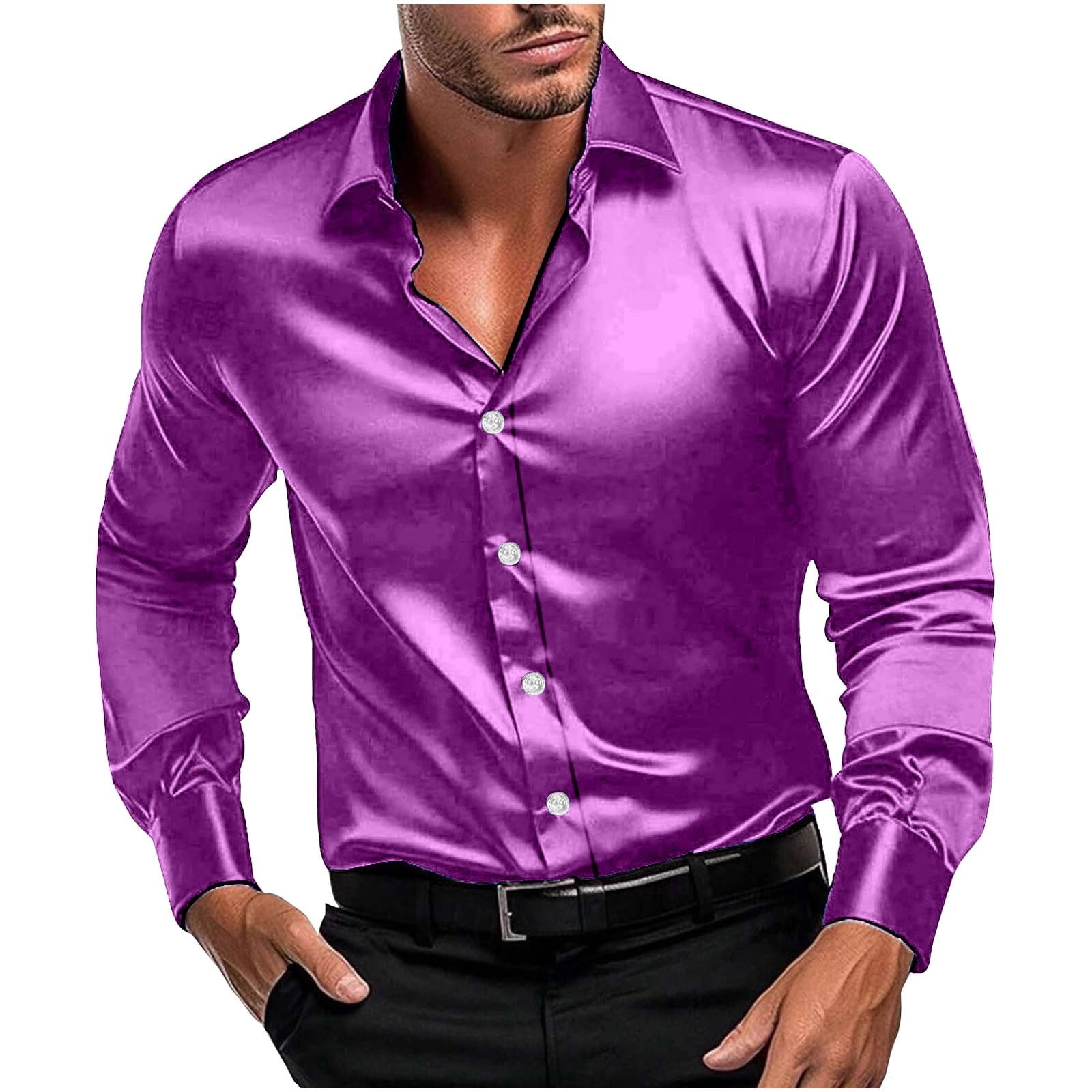 LNWUY (S-5XL) Big and Tall Mens Stretch Dress Shirts Solid Long Sleeve Button Down Shirts Formal Casual Business Prom Party Wedding Purple XXXXL - Walmart.com LNWUY (S-5XL) Big and Tall Mens Stretch Dress Shirts Solid Long Sleeve Button Down Shirts Formal Casual Business Prom Party Wedding Purple XXXXL - Walmart.com
