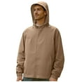 thumbnail image 1 of LNWUY (S-5XL) Big and Tall Rain Jacket Men Sun Protection Outdoor Zipper Pockets Jacket, Lightweight Hooded Raincoat for Daily Casual Brown XXXL, 1 of 6