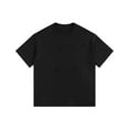 thumbnail image 1 of LNWUY (S-5XL) Plue Size Men's Summer Fashion Solid Color Vintage Short Sleeve Crew Neck Top Outdoor Casual Loose Comfort Breathable Shirt Black XXL, 1 of 2