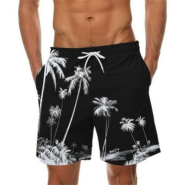 LNWUY (S-5XL) Plus Size Men's Swim Trunks Hawaiian Bathing Loose Comfor Drawstring Elastic Waist Beach Shorts with Pockets Multicolor L