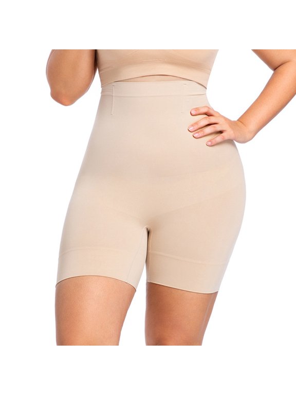 Shapewear for Women Tummy Control High Waist Body Shaper Thigh Slimmer Butt Lifter Shapewear Bottoms Shorts Beige L