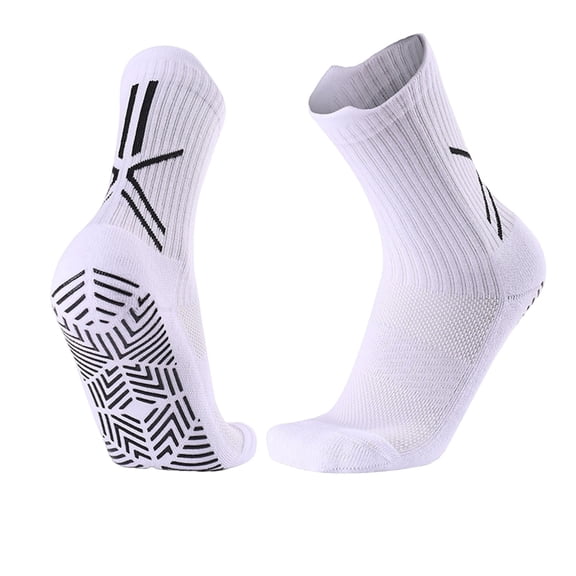 LNWUY Socks Soccer Sock Men Non Slip Anti Slip Soft Breathable Comfortable Yoga Grippy Training Sports Socks White Free Size