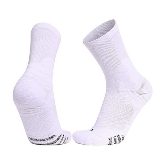 LNWUY Socks Sport Running Calf Socks Performance Cushioned Soft Breathable Comfortable Crew Socks for Men Women White Free Size