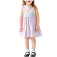 thumbnail image 1 of LNWUY Spring and Summer Girls Toddler Rainbow Stripe Printed Sleeveless Round Neck Dress Waistless Dance Dress Children's Dress Pink 3 Years, 1 of 5