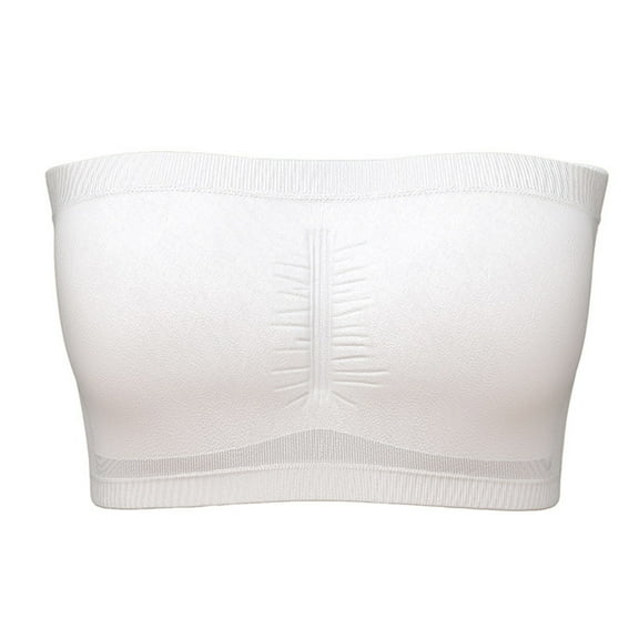 LNWUY Strapless Wireless Bras for Women Bandeau Bra Seamless Comfort Wirefree With Bra Pads Tube Top Bra Stretchy White XXXXXXL