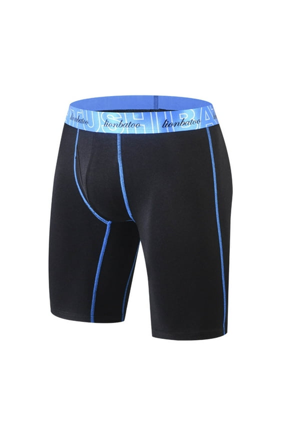 Super Fit Long Boxer Briefs for Men Ultra Soft, Breathable, Quick-Dry Underwear 4-Way Stretch Blue XXXL