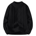 thumbnail image 1 of LNWUY Sweaters for Women Trendy Oversized Pullover Sweater Fall Winter Warm Solid Color Crew Neck Knitted Sweater Tops Black L, 1 of 7