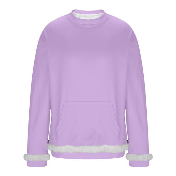 LNWUY Sweatshirts For Men Crewneck Fall Casual Long Sleeve Pullover Tops Lightweight Sweatshirt With Pocket Pink XXL