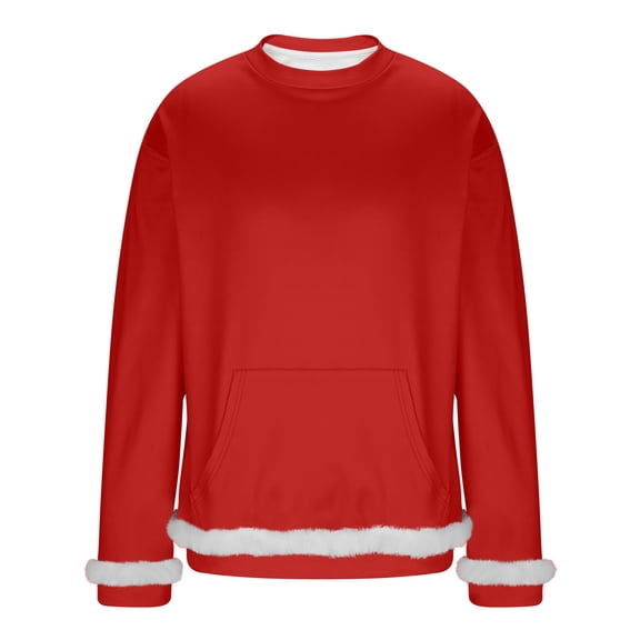 LNWUY Sweatshirts For Men Crewneck Fall Casual Long Sleeve Pullover Tops Lightweight Sweatshirt With Pocket Red XXL