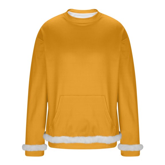LNWUY Sweatshirts For Men Crewneck Fall Casual Long Sleeve Pullover Tops Lightweight Sweatshirt With Pocket Yellow L
