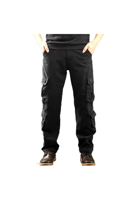 Tactical Pants Softshell Men's Pants Windproof Waterproof Thickened Warm Fleece Climbing Pants Casual Work Stretch Cotton Trouser Black 40