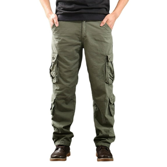 LNWUY Tactical Pants Softshell Men's Pants Windproof Waterproof Thickened Warm Fleece Climbing Pants Casual Work Stretch Cotton Trouser Green 30