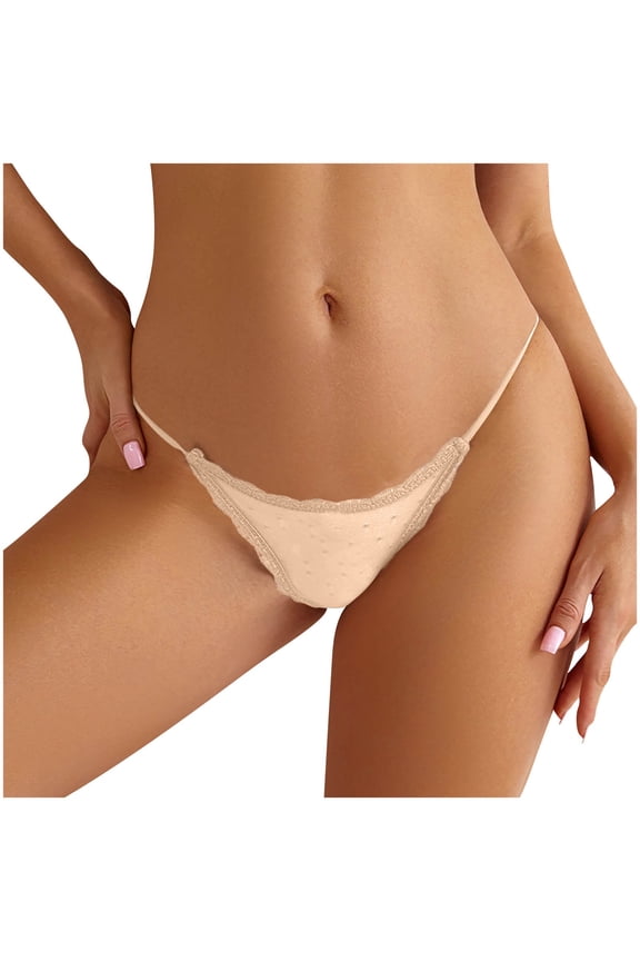 Thongs for Women Silk Satin Panties Thong Soft Breathable Comfortable G String T Back Satin Bikini Underwear Yellow L