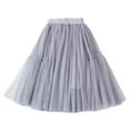 thumbnail image 1 of LNWUY Toddler Baby Girl's Tutu A Line Knee Length Tulle Layered Long Party Skirt for Little Girls Tulle Dance Skirts Gray 8Y, 1 of 5