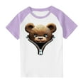 thumbnail image 1 of LNWUY Toddler Baby Girls Boys Tshirt Raglan Shirt Fashion Cute Round Neck Print T-Shirt Cotton Short Sleeve Top Shirts Purple 13 Years, 1 of 8