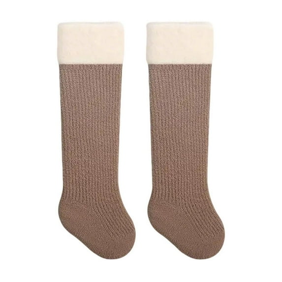LNWUY Toddler Fall and Winter Fleece Stockings Thickened Baby Socks Baby Knee Socks Cotton Socks Warm Socks Brown 1 Years