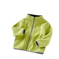 thumbnail image 1 of LNWUY Toddler Fleece Jacket Kids Lightweight Outerwear Boys Girls Long Sleeve Solid Color Fall Spring Coat 2-12 Years Green 2-3Years, 1 of 5