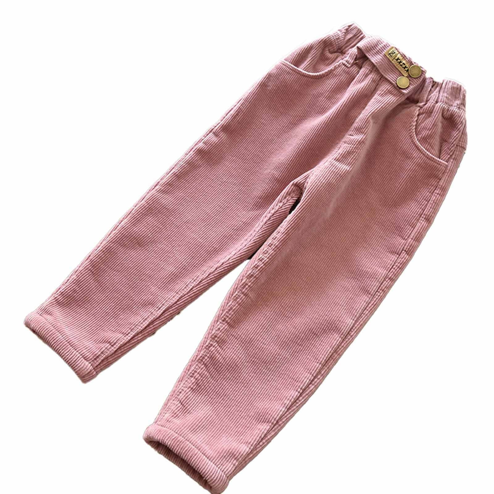 Babyhug Cotton Woven Solid Colour Corduroy Pant With Stretch - Peach main image 1