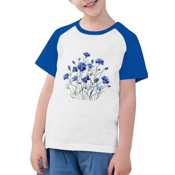 LNWUY Toddler Girls Boys Summer Fashion Tshirt Cute Round Neck Print T-Shirt Cotton Short Sleeve Top Shirts Blue 11 Years