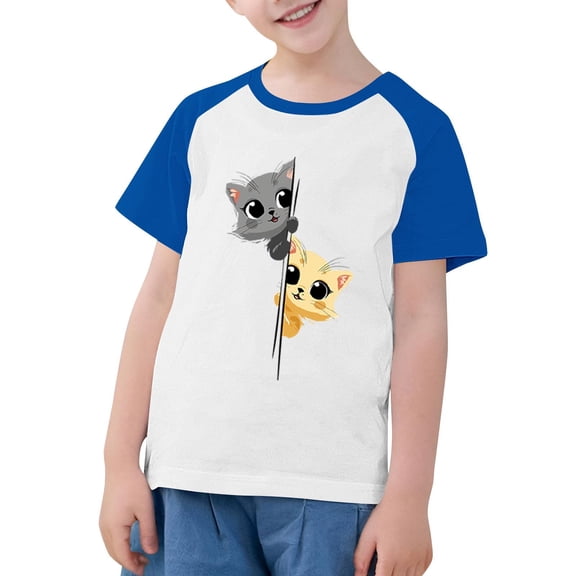 LNWUY Toddler Girls Boys Summer Fashion Tshirt Cute Round Neck Print T-Shirt Cotton Short Sleeve Top Shirts Blue 3 Years